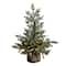 Nearly Natural; Nearly Natural 3ft. Pre-Lit Artificial Pine Christmas Tree in Jute Wire Planter, Warm White LED lights; Category:Christmas Tabletop & Accent Trees; Image:2
